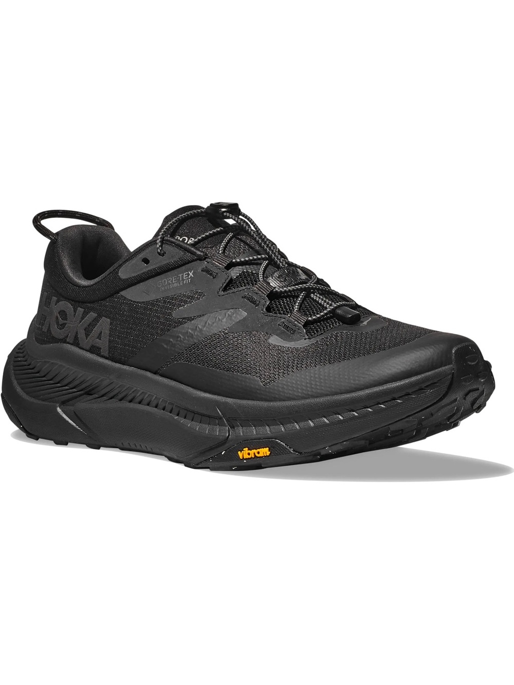 HOKA Transport GTX Wide Gore-Tex Waterproof Black Shoes Men’s 13 2E Vibram